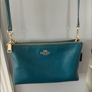 Coach teal crossbody bag